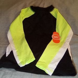 Wonder Nation Boys Long Sleeve Shirt Black/Neon Green Size 4/5